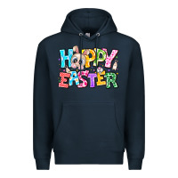 Navy Hoppy Easter Premium Hoodie - CowhideDigitalArt