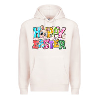 Pale Pink Hoppy Easter Premium Hoodie - CowhideDigitalArt