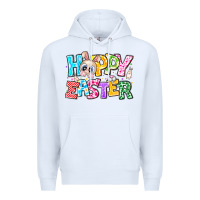 White Hoppy Easter Premium Hoodie - CowhideDigitalArt