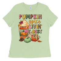 Matcha Pumpkin spice livin' my best life Ladies Tee - NancyCooperArtShop