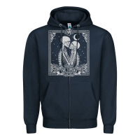 The Lovers Tarot Card Skeleton Valentines Halloween Occult Zipper Hoodie | Teevron