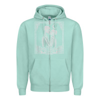 Seafoam The Lovers Tarot Card Skeleton Valentines Halloween Occult Zipper Hoodie - longCreatives