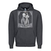 Smoke The Lovers Tarot Card Skeleton Valentines Halloween Occult Zipper Hoodie - longCreatives