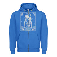 True Royal The Lovers Tarot Card Skeleton Valentines Halloween Occult Zipper Hoodie - longCreatives