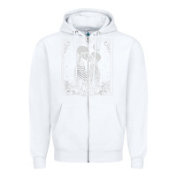 White The Lovers Tarot Card Skeleton Valentines Halloween Occult Zipper Hoodie - longCreatives