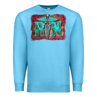 Ocean Blue registered medical symbol nurse background Premium Sweatshirt - BarkalooDesign