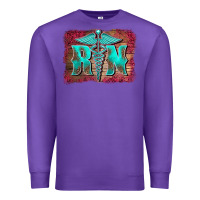 Purple registered medical symbol nurse background Premium Sweatshirt - BarkalooDesign
