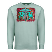 Seafoam registered medical symbol nurse background Premium Sweatshirt - BarkalooDesign