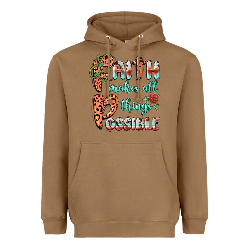 Faith Makes All Things Possible Heavyweight Hoodie by BarkalooDesign | Teevron