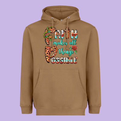 Faith Makes All Things Possible Heavyweight Hoodie Designed By Barkaloodesign