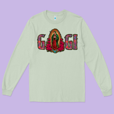 Gigi Lady Of Guadalupe Long Sleeve Tee Designed By Jasminsmagicworld