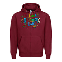 Burgundy i teach au some kids Zipper Hoodie - Artiststas