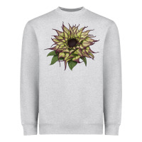 Heather Grey sun   fill purple sunflower Heavyweight Sweatshirt - LillyAllenDesigns