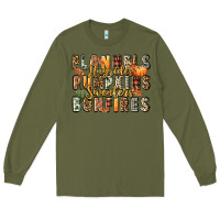 Army Green flannels hayrides pumpkins  bonfires Long Sleeve Tee - FaDigitalArtStudio