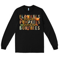 Black flannels hayrides pumpkins  bonfires Long Sleeve Tee - FaDigitalArtStudio