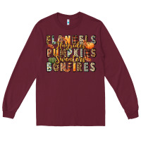 Burgundy flannels hayrides pumpkins  bonfires Long Sleeve Tee - FaDigitalArtStudio