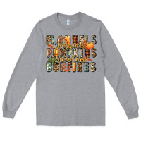Flannels Hayrides Pumpkins  Bonfires Long Sleeve Tee | Teevron