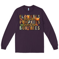 Plum flannels hayrides pumpkins  bonfires Long Sleeve Tee - FaDigitalArtStudio