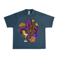 Midnight Navy Fleur de lis Mardi Gras Urban Heavy Tee - HowdyJamesFarm