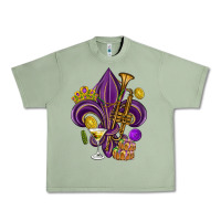 Oil Green Fleur de lis Mardi Gras Urban Heavy Tee - HowdyJamesFarm