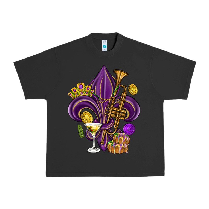 Fleur De Lis Mardi Gras Urban Heavy Tee by HowdyJamesFarm | Teevron