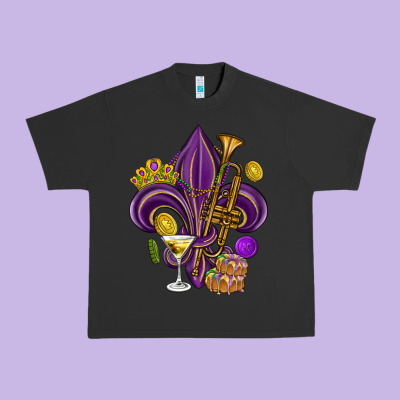 Fleur De Lis Mardi Gras Urban Heavy Tee Designed By Howdyjamesfarm