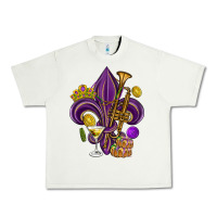 Pistachio Fleur de lis Mardi Gras Urban Heavy Tee - HowdyJamesFarm