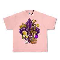 Salmon Fleur de lis Mardi Gras Urban Heavy Tee - HowdyJamesFarm