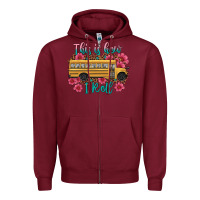 Burgundy this is how i roll school bus Zipper Hoodie - Artiststas