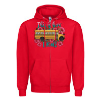 Red this is how i roll school bus Zipper Hoodie - Artiststas