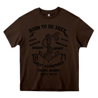 Chocolate Brown Born To Be Free Sea Heavy Core Tee - Bettercallsaul