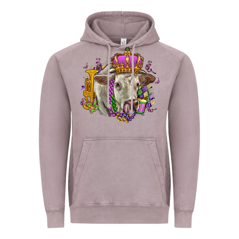 Charolais Mardi Gras Vintage Hoodie by OliviaCreatesArt | Teevron