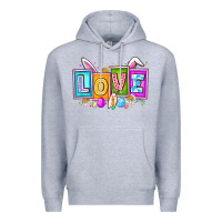 Heather Grey Love Easter Premium Hoodie - CowhideDigitalArt