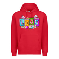 Red Love Easter Premium Hoodie - CowhideDigitalArt