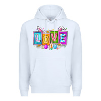 White Love Easter Premium Hoodie - CowhideDigitalArt