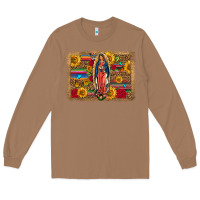 Toasted Coconut Our Lady Of Guadalupe Glitter Leopard Flowers Long Sleeve Tee - FaDigitalArtStudio