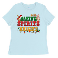 Baby Blue Baking spirits bright Ladies Tee - NancyCooperArtShop