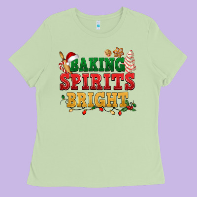 Baking Spirits Bright Ladies Tee Designed By Nancycooperartshop