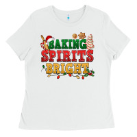 White Baking spirits bright Ladies Tee - NancyCooperArtShop
