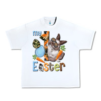 White My first Easter Boy Easter Day Urban Heavy Tee - HowdyJamesFarm