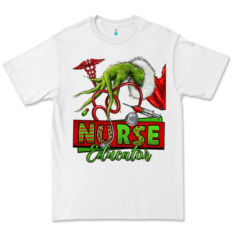 Grinch Hand Nurse Educator Premium Tee by NancyCooperArtShop | Teevron
