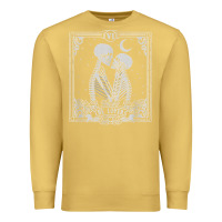 Antique Gold The Lovers Tarot Card Skeleton Valentines Halloween Occult Premium Sweatshirt - longCreatives