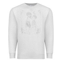 Oatmeal Heather The Lovers Tarot Card Skeleton Valentines Halloween Occult Premium Sweatshirt - longCreatives