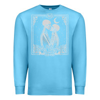 Ocean Blue The Lovers Tarot Card Skeleton Valentines Halloween Occult Premium Sweatshirt - longCreatives