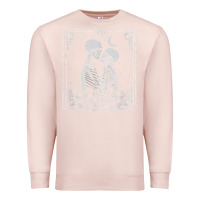 Pale Pink The Lovers Tarot Card Skeleton Valentines Halloween Occult Premium Sweatshirt - longCreatives