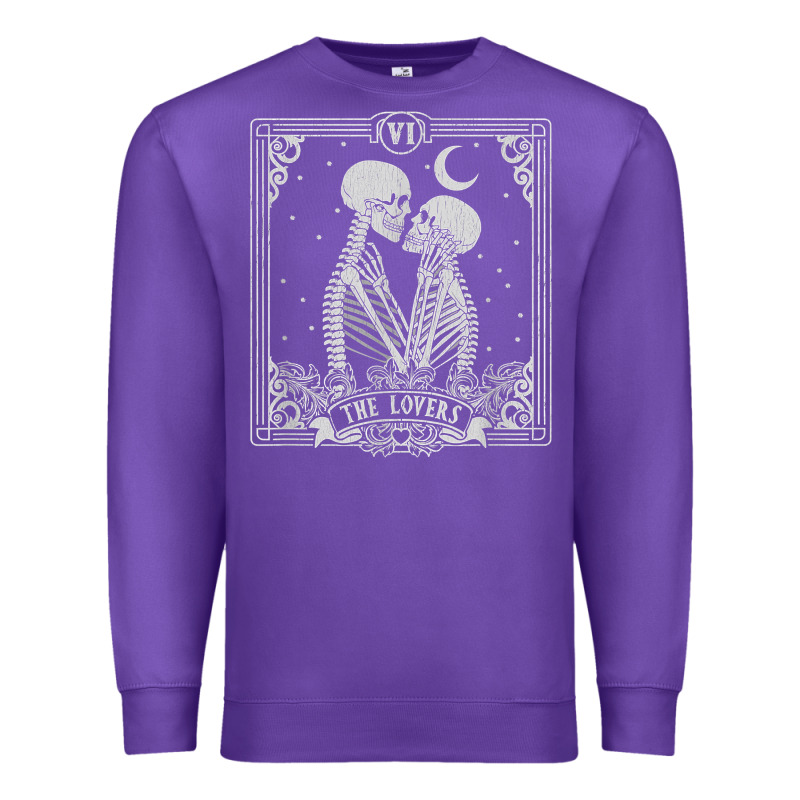 The Lovers Tarot Card Skeleton Valentines Halloween Occult Premium Sweatshirt by longCreatives | Teevron