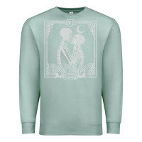 Seafoam The Lovers Tarot Card Skeleton Valentines Halloween Occult Premium Sweatshirt - longCreatives