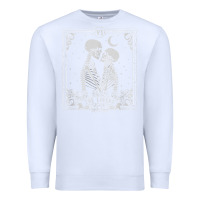 White The Lovers Tarot Card Skeleton Valentines Halloween Occult Premium Sweatshirt - longCreatives