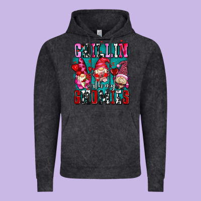 Chillin With My Gnomies Olivia Vintage Hoodie Designed By Oliviacreatesart
