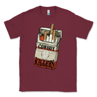 Burgundy Cowboy killers cigarette package Classic Tee - HowdyJamesFarm